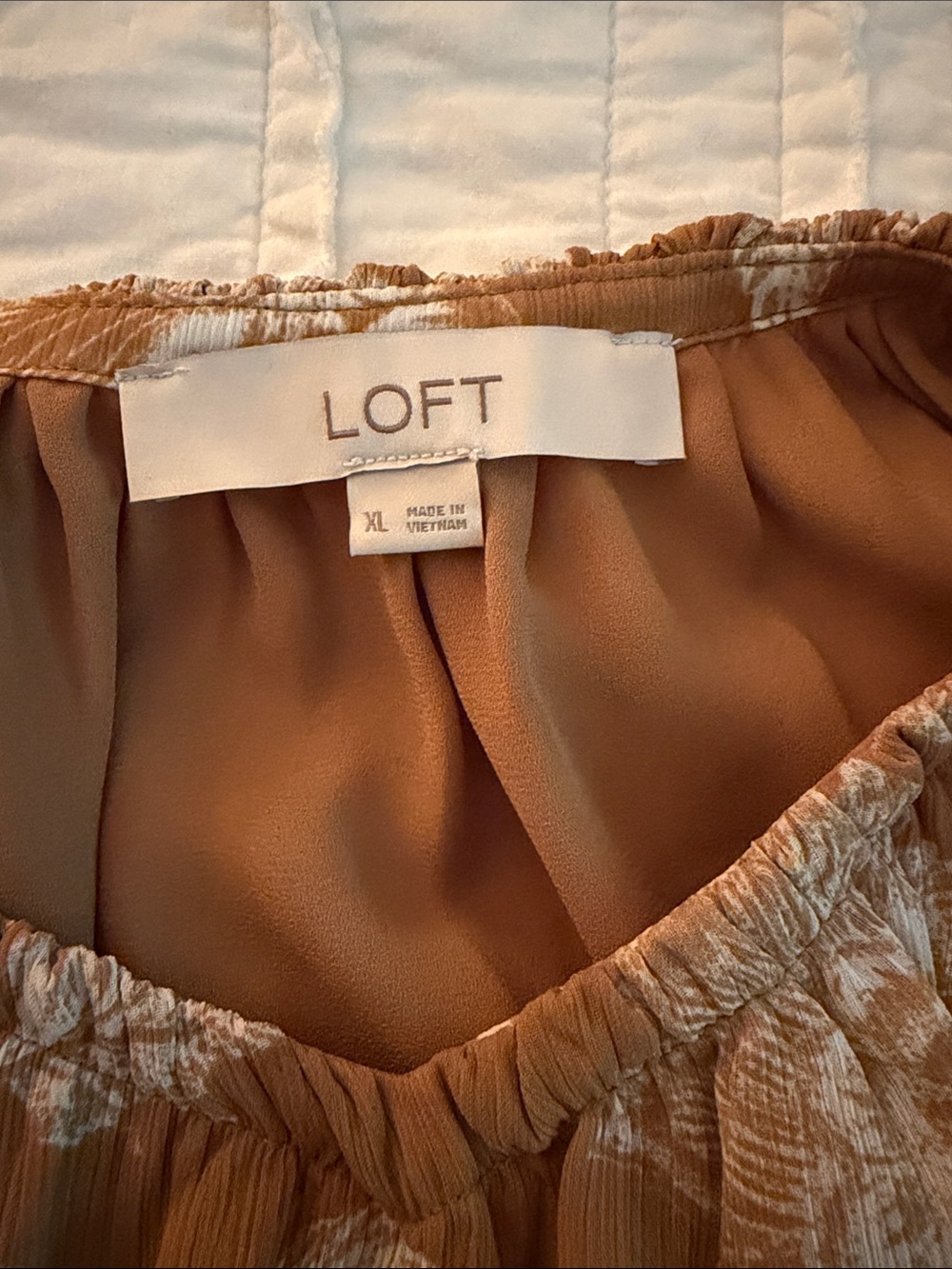 LOFT Rust Floral Cropped Off-Shoulder Top - Picture 4 of 5